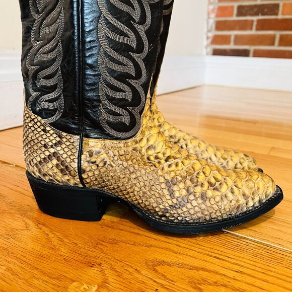 8 D RARE VIPER SNAKE POINTED TOE GOLD LABEL TL VTG CUSTOM COWBOY WESTERN BOOTS - Picture 7 of 16